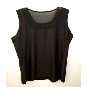 Vita Black Workout Tank Top With Sheer Insert Made in USA Size 2X EUC